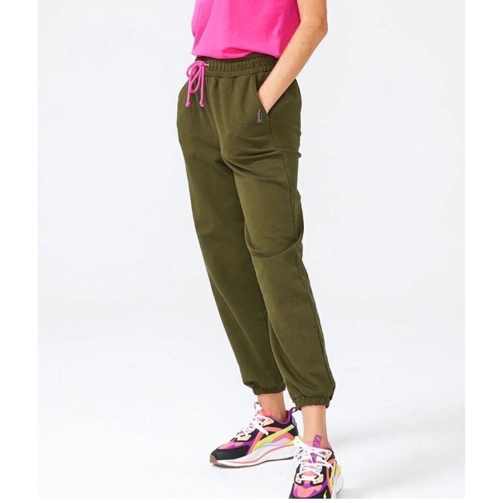 NWT Terez New Yorker Hunter Green Wear what makes you happy Sweatpants Size M